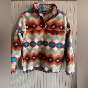 Rare Patagonia synchilla “timber twist”in cinder red fleece size medium